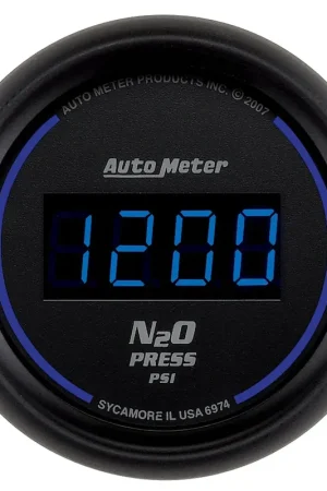 Hot Picks Autometer 2-1/16" Nitrous Pressure 0-1600 PSI Cobalt Digital