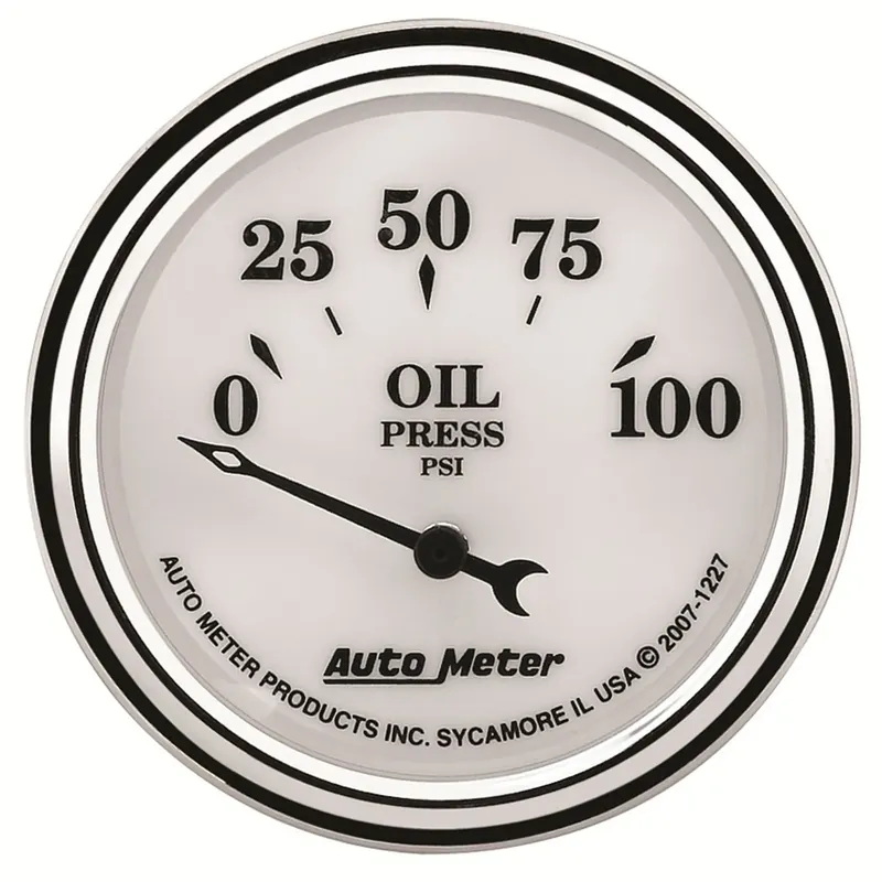 Autometer 2-1/16" Oil Pressure 0-100 PSI Air-Core Old-Tyme White II Secure Checkout