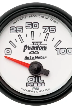 Autometer 2-1/16" Oil Pressure 0-100 PSI Air-Core Phantom II Viral
