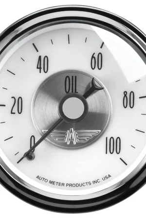 Buy Today Autometer 2-1/16" Oil Pressure 0-100 PSI Mechanical Prestige Pearl