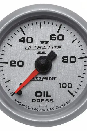 Autometer 2-1/16" Oil Pressure 0-100 PSI Mechanical Ultra-Lite II Grab Now