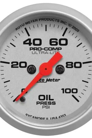 Autometer 2-1/16" Oil Pressure 0-100 PSI Stepper Motor Ultra-Lite Limited Offer