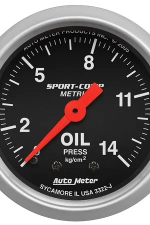 Autometer 2-1/16" Oil Pressure 0-14 Kg/Cm2 Mechanical Sport-Comp Flash Sale