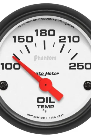Autometer 2-1/16" Oil Temperature 100-250 °F Air-Core Phantom Buy Direct