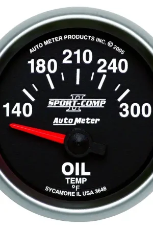 Grab Now Autometer 2-1/16" Oil Temperature 140-300 °F Air-Core Sport-Comp II