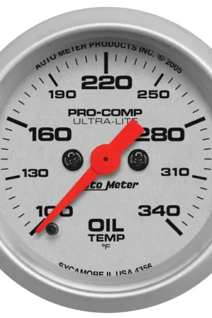 One Day Deal Autometer 2-1/16" Oil Temperature 140-340 °F Stepper Motor Ultra-Lite