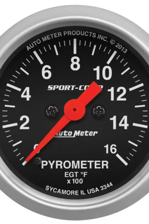Autometer 2-1/16" Pyrometer 0-1600 °F Stepper Motor Sport-Comp Handmade