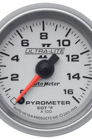 Autometer 2-1/16" Pyrometer 0-1600 °F Stepper Motor Ultra-Lite II Best Choice
