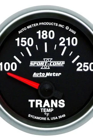 Price Cut Autometer 2-1/16" Transmission Temperature 100-250 °F Air-Core Sport-Comp II