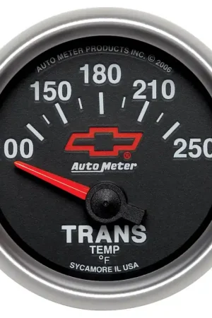 Autometer 2-1/16" Transmission Temperature 100-250 °F Chevy Red Bowtie Low Price