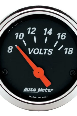 Autometer 2-1/16" Voltmeter 8-18V Air-Core Designer Black Hassle-Free Returns