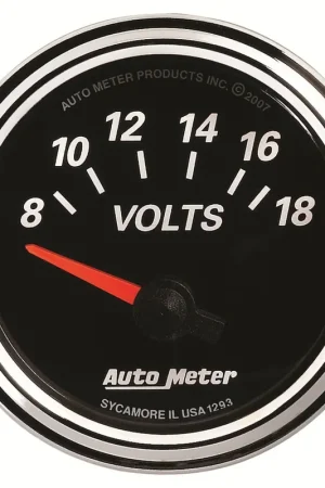 Must Have Autometer 2-1/16" Voltmeter 8-18V Air-Core Designer Black II