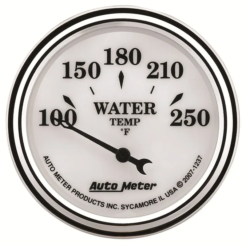 Autometer 2-1/16" Water Temperature 100-250 °F Air-Core Old-Tyme White II Reduced Price