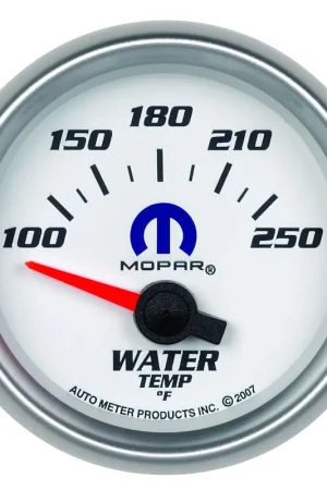 Autometer 2-1/16" Water Temperature 100-250 °F Air-Core White Mopar In Demand