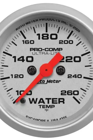 Final Sale Autometer 2-1/16" Water Temperature 100-260 °F Stepper Motor Ultra-Lite