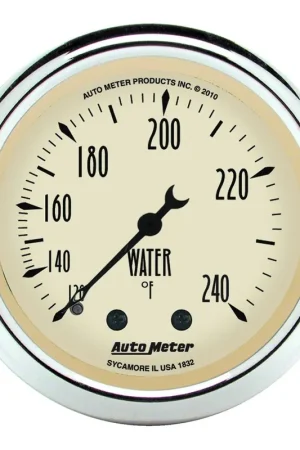 Autometer 2-1/16" Water Temperature 120-240 °F 6 Ft. Mechanical Antique Beige Best Seller