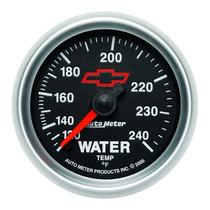Autometer 2-1/16" Water Temperature 120-240 °F Chevy Red Bowtie Markdown