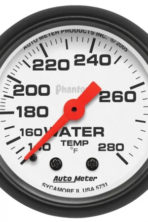 Affordable Autometer 2-1/16" Water Temperature 140-280 °F 6 Ft. Mechanical Phantom