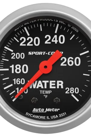 Limited Time Autometer 2-1/16" Water Temperature 140-280 °F 6 Ft. Mechanical Sport-Comp