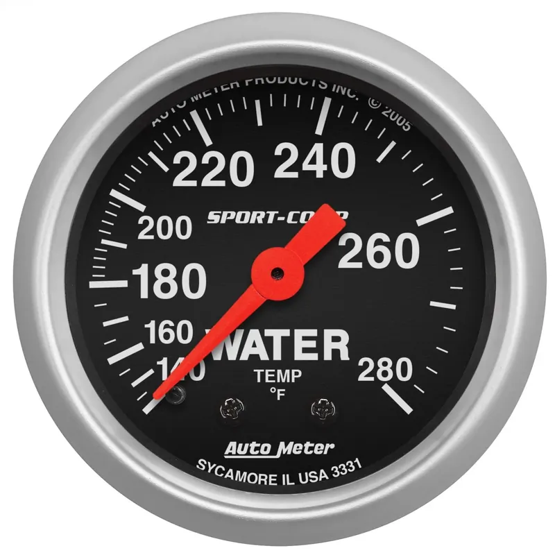 Limited Time Autometer 2-1/16" Water Temperature 140-280 °F 6 Ft. Mechanical Sport-Comp