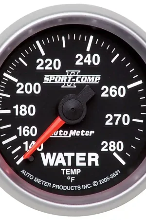 Direct From Manufacturer Autometer 2-1/16" Water Temperature 140-280 °F 6 Ft. Mechanical Sport-Comp II