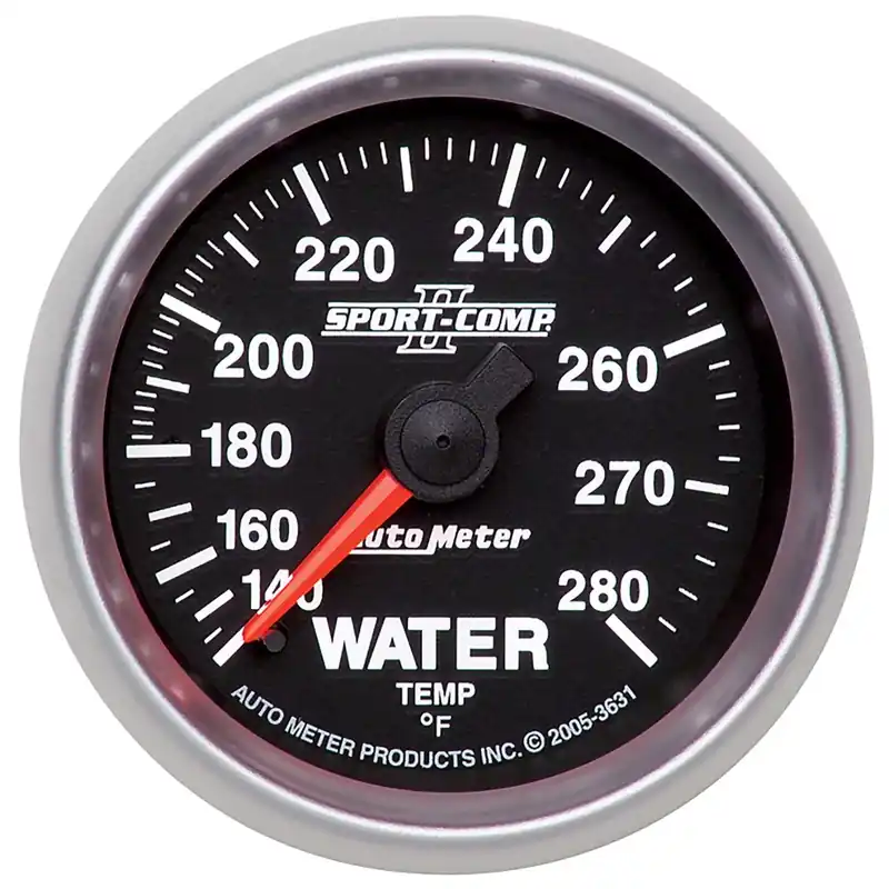 Direct From Manufacturer Autometer 2-1/16" Water Temperature 140-280 °F 6 Ft. Mechanical Sport-Comp II