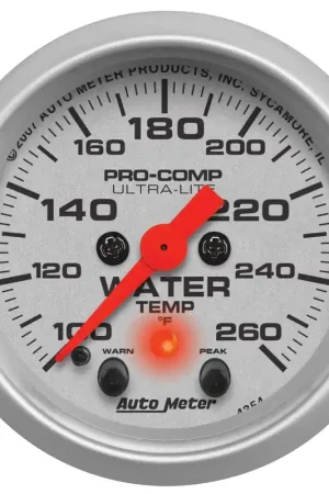 Bulk Order Autometer 2-1/16" Water Temperature w/Peak & Warn 100-260 °F Stepper Motor Ultra-Lite