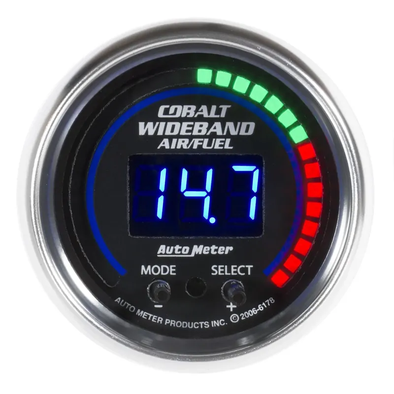 Crafted Autometer 2-1/16" Wideband Pro Air/Fuel Ratio 6:1-20:1 AFR Cobalt