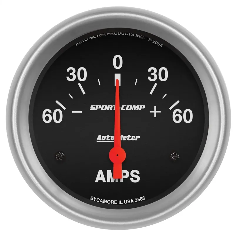 Autometer 2-5/8" Ammeter 60-0-60 Amps Sport-Comp Affordable