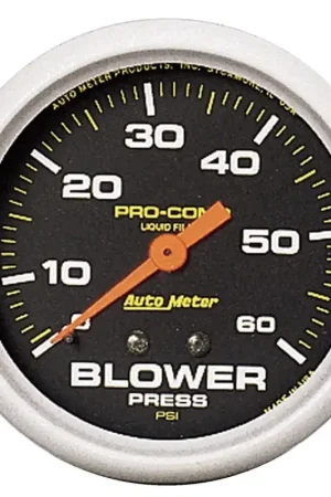 Price Drop Autometer 2-5/8" Blower Pressure 0-60 PSI Mechanical w/Memory Liquid Filled Pro-Comp