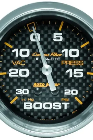 Final Sale Autometer 2-5/8" Boost/Vacuum 30 In HG/20 PSI Mechanical Carbon Fiber