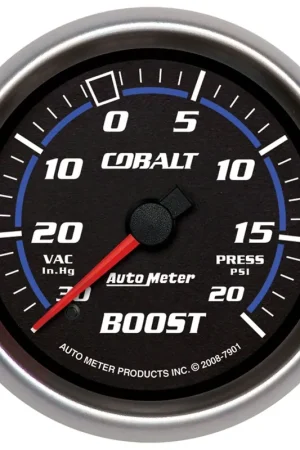 Autometer 2-5/8" Boost/Vacuum 30 In HG/20 PSI Mechanical Cobalt Mega Sale