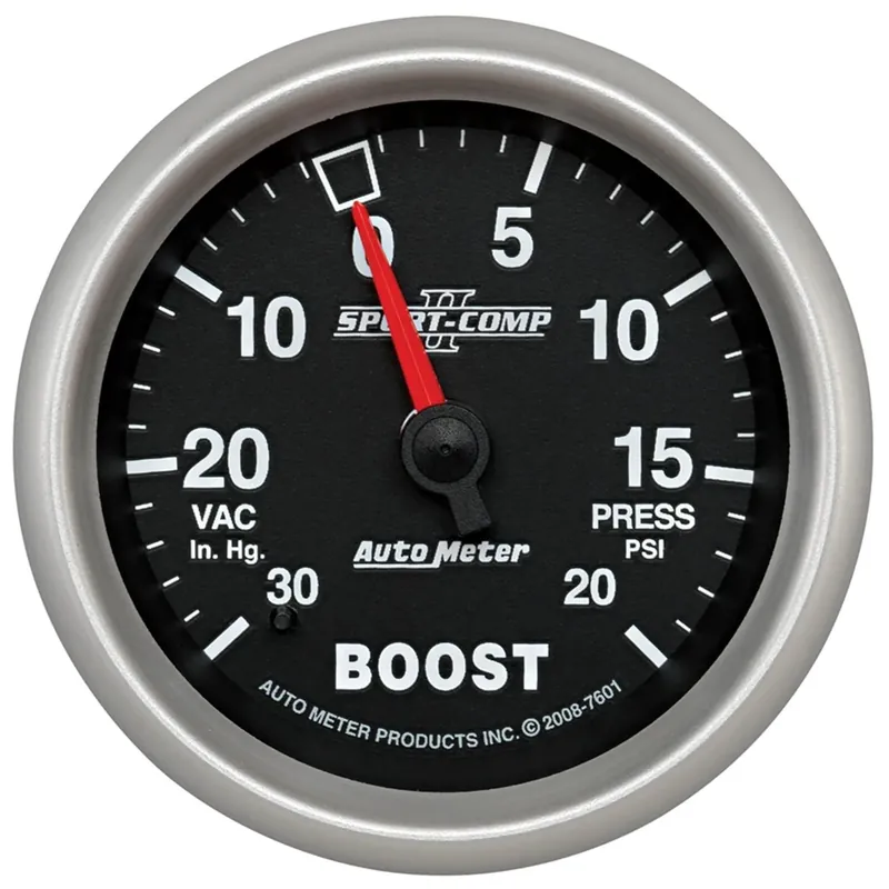 Autometer 2-5/8" Boost/Vacuum 30 In HG/20 PSI Mechanical Sport-Comp II Free Delivery