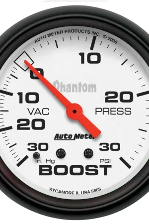 Big Sale Autometer 2-5/8" Boost/Vacuum 30 In HG/30 PSI Mechanical Phantom
