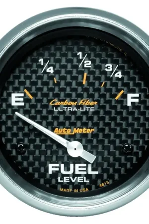 Autometer 2-5/8" Fuel Level 73-10 ohm Air-Core Carbon Fiber Professional Grade