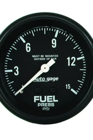 Handmade Autometer 2-5/8" Fuel Pressure 0-15 PSI Mechanical Full Sweep Auto Gage