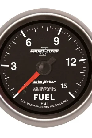 Autometer 2-5/8" Fuel Pressure 0-15 PSI Mechanical Sport-Comp II Limited Offer