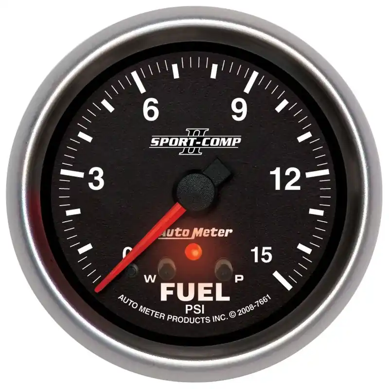 Autometer 2-5/8" Fuel Pressure w/Peak & Warn 0-15 PSI Stepper Motor Sport-Comp II Place Order