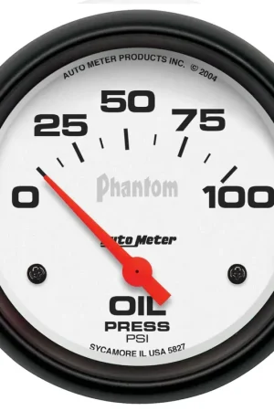 Autometer 2-5/8" Oil Pressure 0-100 PSI Air-Core Phantom Special Discount