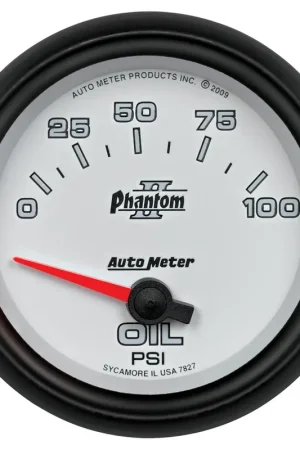 Autometer 2-5/8" Oil Pressure 0-100 PSI Air-Core Phantom II Time-Limited