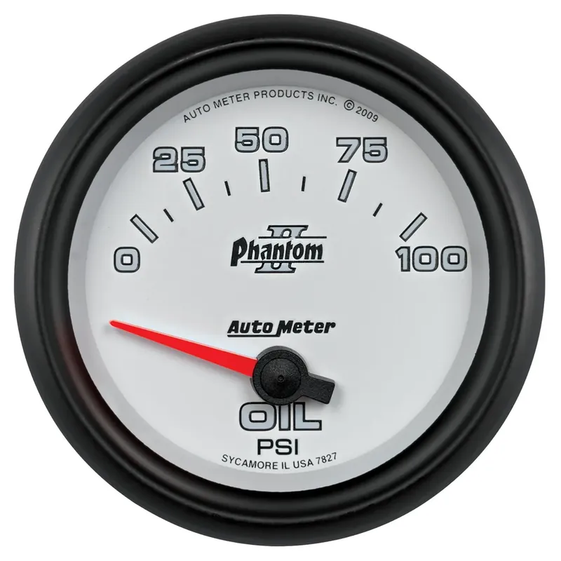 Autometer 2-5/8" Oil Pressure 0-100 PSI Air-Core Phantom II Time-Limited