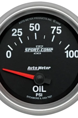 Autometer 2-5/8" Oil Pressure 0-100 PSI Air-Core Sport-Comp II Clearance