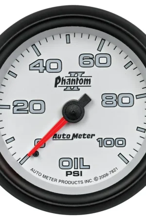 Authentic Autometer 2-5/8" Oil Pressure 0-100 PSI Mechanical Phantom II