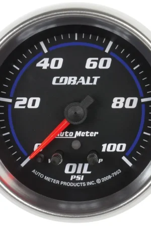 Autometer 2-5/8" Oil Pressure w/Peak & Warn 0-100 PSI Stepper Motor Cobalt Direct From Factory