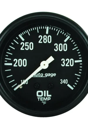 Autometer 2-5/8" Oil Temperature 100-340 °F 6 Ft. Mechanical Full Sweep Auto Gage Instant Buy