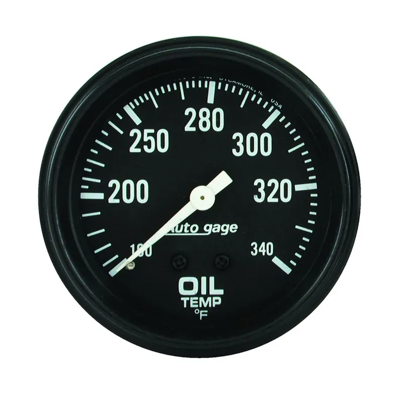 Autometer 2-5/8" Oil Temperature 100-340 °F 6 Ft. Mechanical Full Sweep Auto Gage Instant Buy