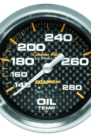 Trending Autometer 2-5/8" Oil Temperature 140-280 °F 6 Ft. Mechanical Carbon Fiber