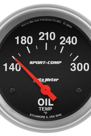 Autometer 2-5/8" Oil Temperature 140-300 °F Air-Core Sport-Comp Reduced Price