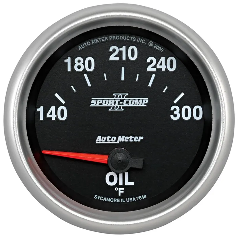 Autometer 2-5/8" Oil Temperature 140-300 °F Air-Core Sport-Comp II Worldwide Shipping