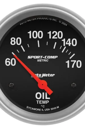 Autometer 2-5/8" Oil Temperature 60-170 °C Air-Core Sport-Comp Price Cut